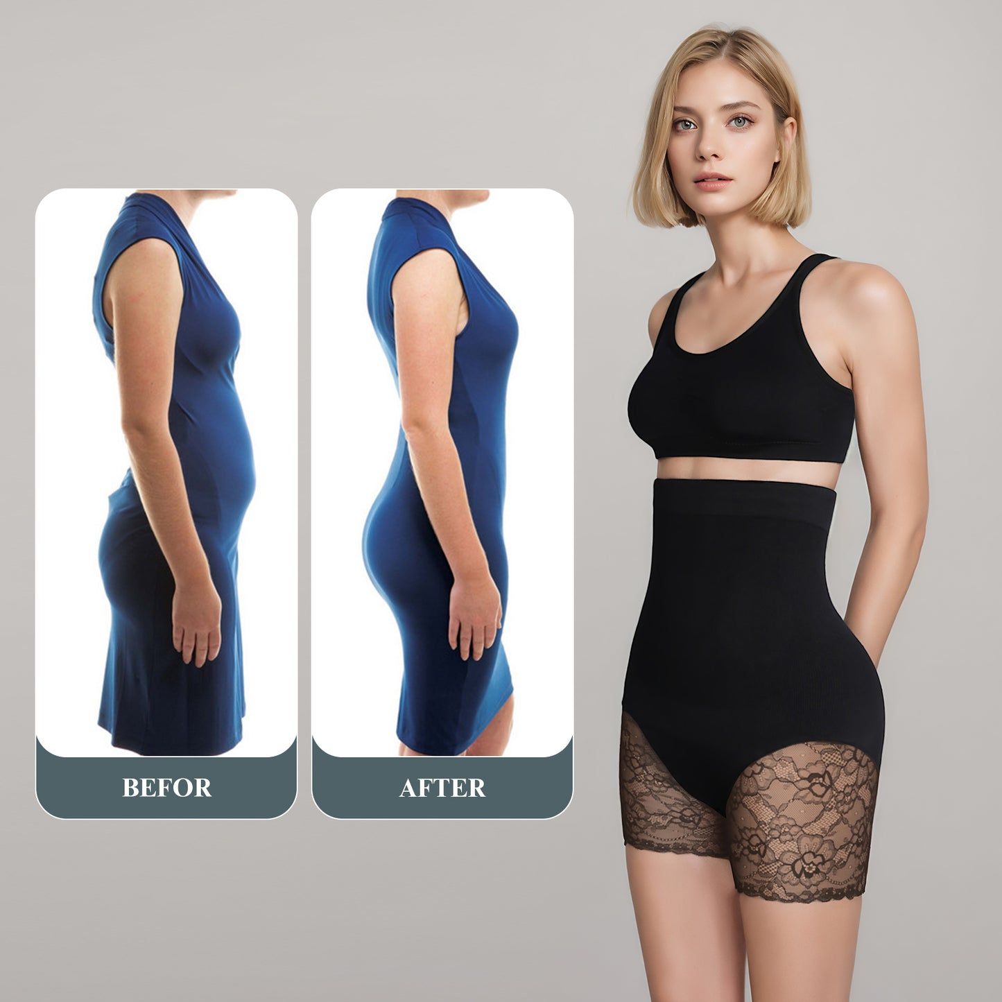 High-Waist Body Shaper Shorts